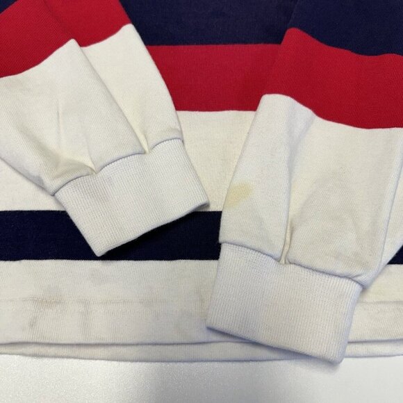 Gant Rugger Long Sleeve Rugby Shirt Mens Medium White Striped Collared VTG USA - Picture 9 of 14